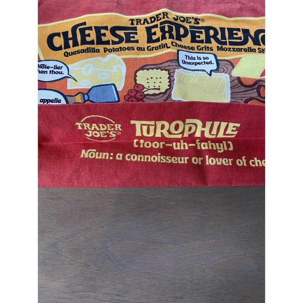 Trader Joe’s Bag Cheese Adventures Reusable Canvas Cotton Tote 13.5x18.5 Cheesy! - Picture 4 of 6